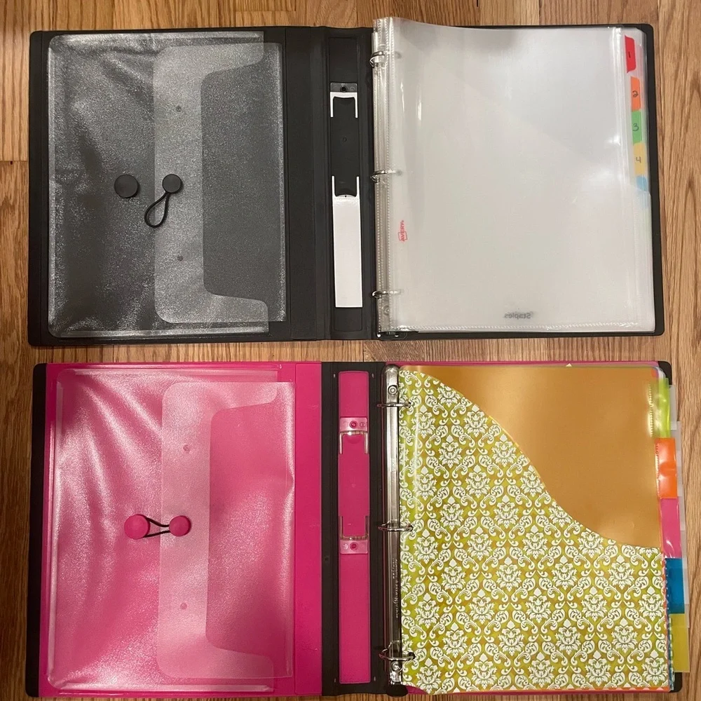 Set of 2 1Inch Bunders with assorted file folders